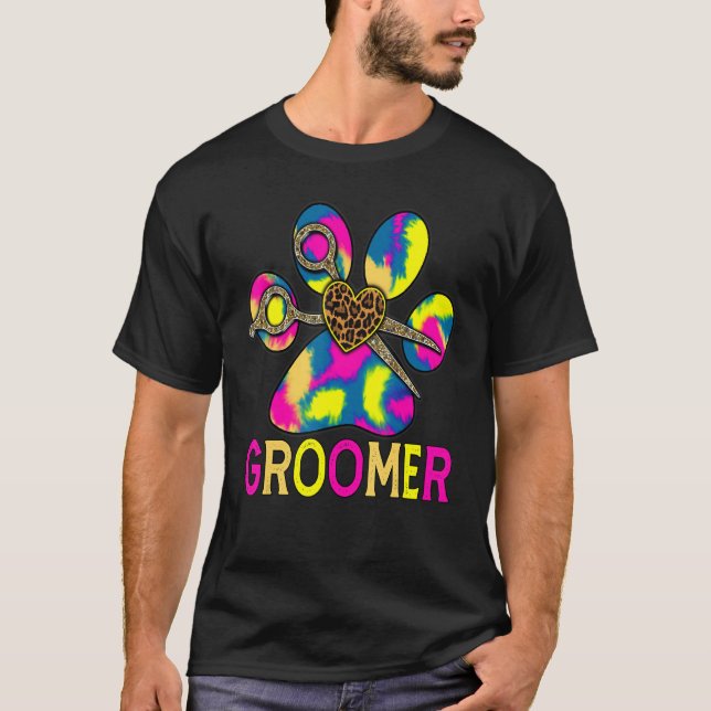 T-shirt Chien Groomer Paw Shears Animaux de compagnie Femm (Devant)