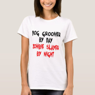 T-shirt Chien Groomer Zombie Slayer