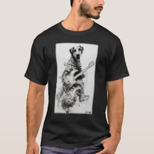 T-shirt Chien Guitare Animaux Musicien Chien Love Naturel_