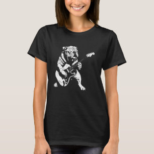 T-shirt Chien Guitariste Guitare - Français Bulldog Papa M