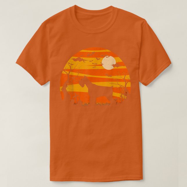 T-shirt Chien Halloween Schnauzer Chien Jack-o'-lantern Ci (Design devant)