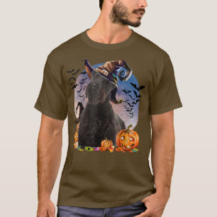 T-shirt Chien Halloween Scottish Terrier Jack-o'-lantern P