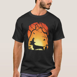 T-shirt Chien Halloweenie Halloween Dachshund Wiener