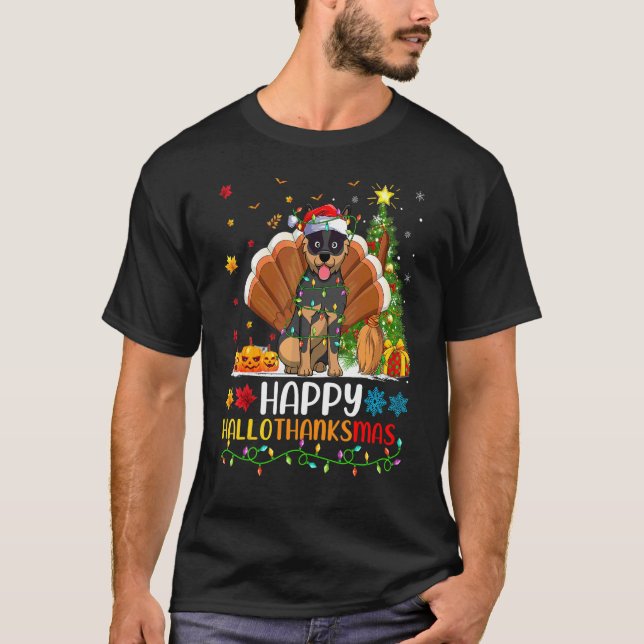 T-shirt Chien     Happy Australian Cattle Dog Hellothanksm (Devant)