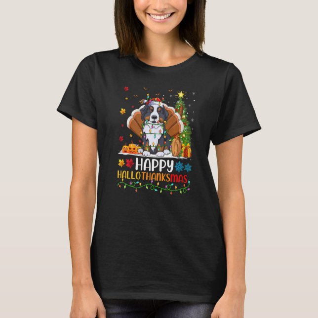 T-shirt Chien Happy Bernese Mountain Dog Hellothanksmans (Devant)