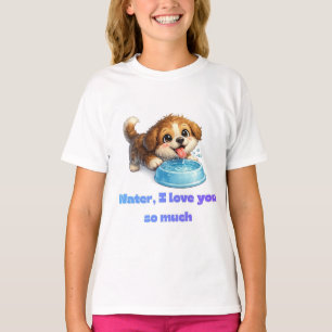 T-shirt Chien heureux mignon amateur d'eau design inspiran