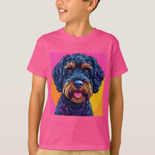 T-shirt Chien heureux sur fond coloré