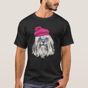 T-shirt Chien Hipster portant des lunettes Goofy Chien Gee