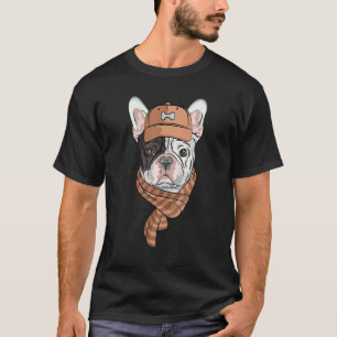 T-shirt Chien Hipster portant Écharpe Goofy Chien Geek 1