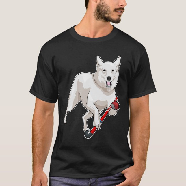 T-shirt Chien Hockey bâton (Devant)