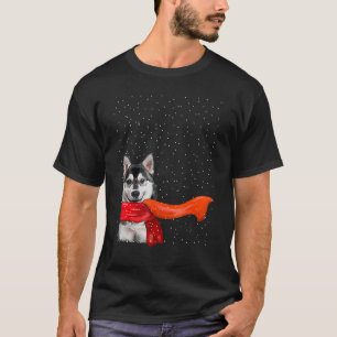 T-shirt Chien Husky Chandail de Noël d'hiver Noël Chien de