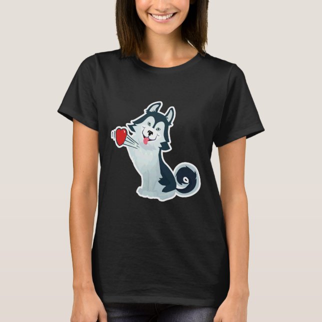 T-shirt Chien Husky ​ chiens ​ Aimer (Devant)