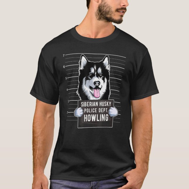 T-shirt Chien Husky Mugshot (Devant)
