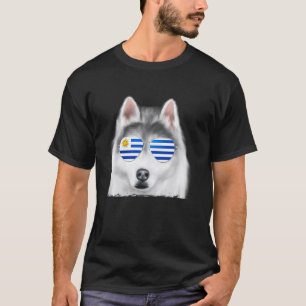 T-shirt Chien Husky Sibérien Uruguay Lunettes de soleil