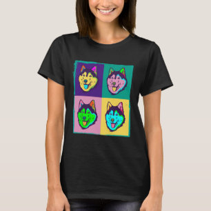 T-shirt Chien I Pop Art Sibérien Husky