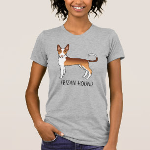 T-shirt Chien Ibizan Hound à poil dur rouge et blanc & Tex