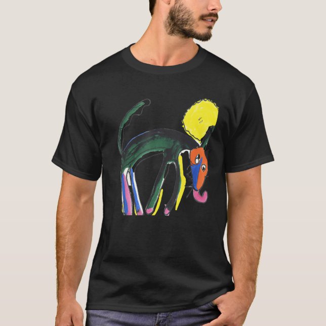 T-shirt Chien idiot de chiot multicolore (Devant)