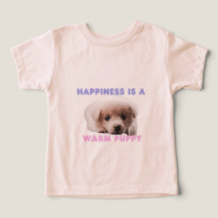 T-Shirt Chien imprimé "Le bonheur est un chiot cha