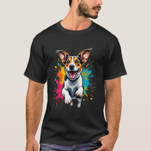 T-shirt Chien Jack Russell Drôle Splash Art Amour Jack Rus