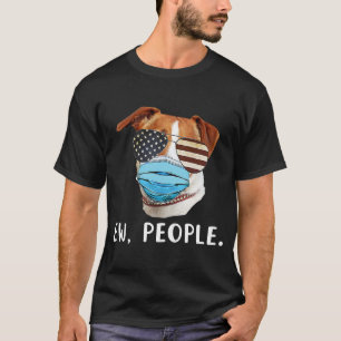 T-shirt Chien Jack Russell portant un masque facial Drapea