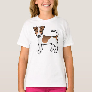 T-shirt Chien Jack Russell Terrier à poil lisse blanc et f