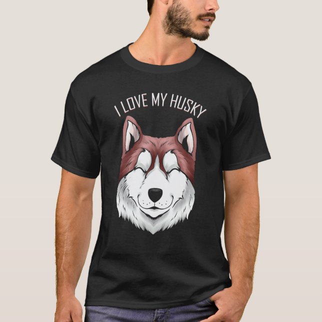 T-shirt Chien   J'aime Mon Husky (Devant)