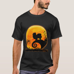 T-shirt Chien Japonais Chin Et Lune Drôle De Chien Hallowe