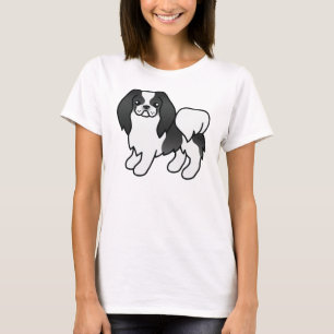 T-shirt Chien Japonais Chin Noir Et Blanc Dessin Animé Mig