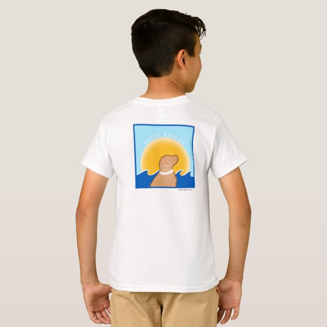 T-shirt Chien jaune brillant (Dos entier)