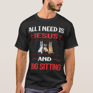 T-shirt Chien Jésus drôle assis