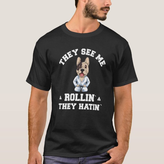 T-shirt Chien Jiu Jitsu Rollin BJJ Grappling (Devant)