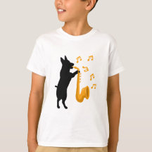 Chien jouant du saxophone Jazz Design Drôle Pour E