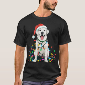T-shirt Chien Joyeux Emmêlé dans les Guirlandes de
