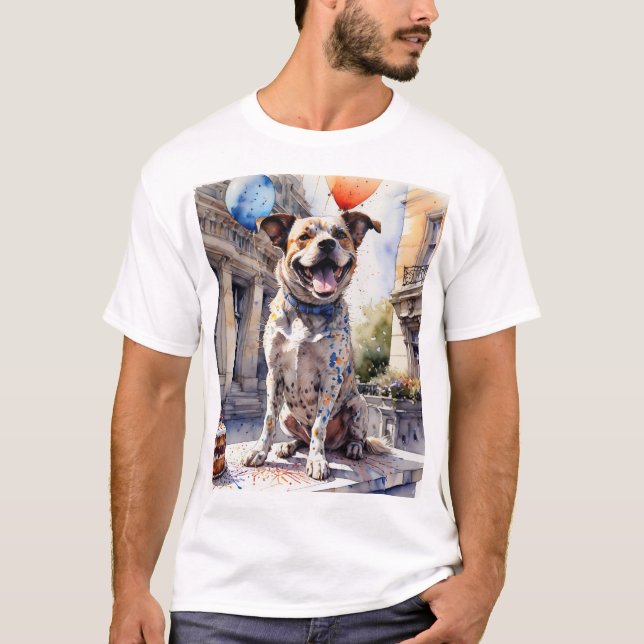 T-shirt Chien joyeux et coloré (Devant)