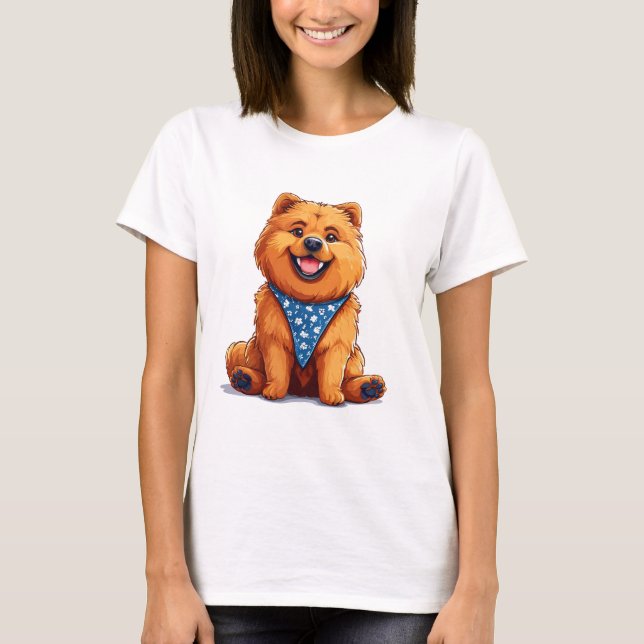 T-shirt Chien joyeux et duveteux (Devant)
