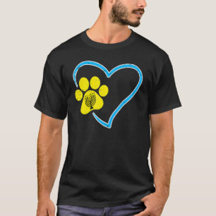 T-shirt Chien juif Chat Paws Menorah Hanoukka Chanukah Hom