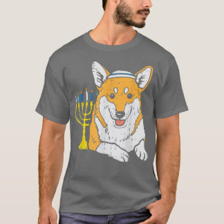 T-shirt Chien juif Corgi Menorah Hanoukka Pajamas Chanukah