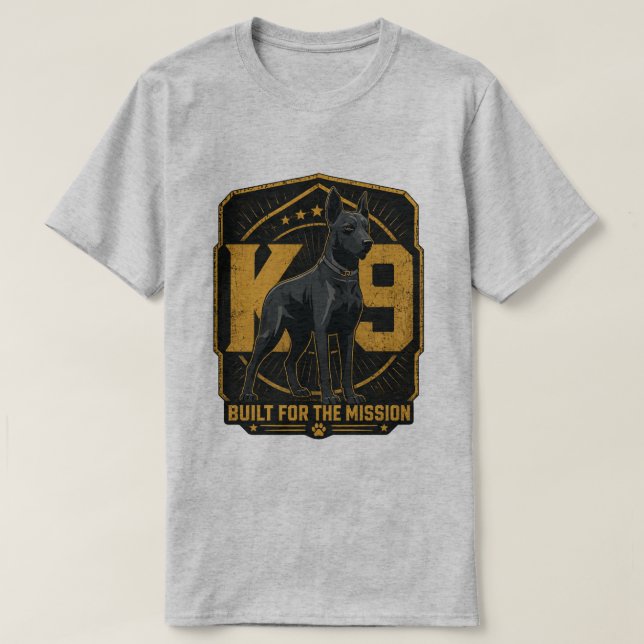 T-Shirt Chien K9 Construit pour la Mission (Design devant)