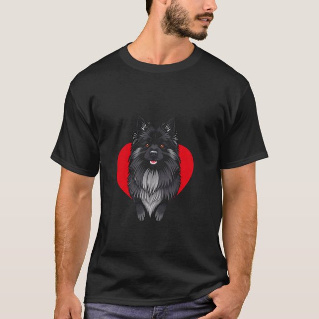 T-shirt Chien Keeshond de la Saint-Valentin (Devant)