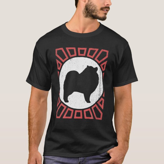 T-shirt Chien Keeshond Retro Vintage (Devant)