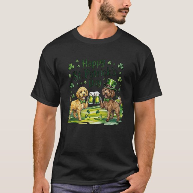 T-shirt Chien Labradoodle de la Saint-Patrick (Devant)