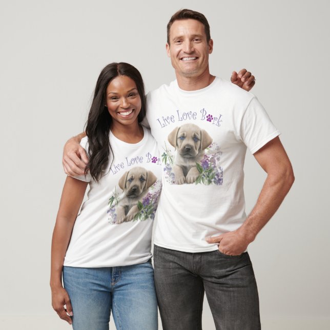 T-shirt Chien Labrador Mignon Floral (Unisexe)