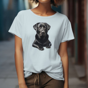 T-shirt Chien Labrador noir