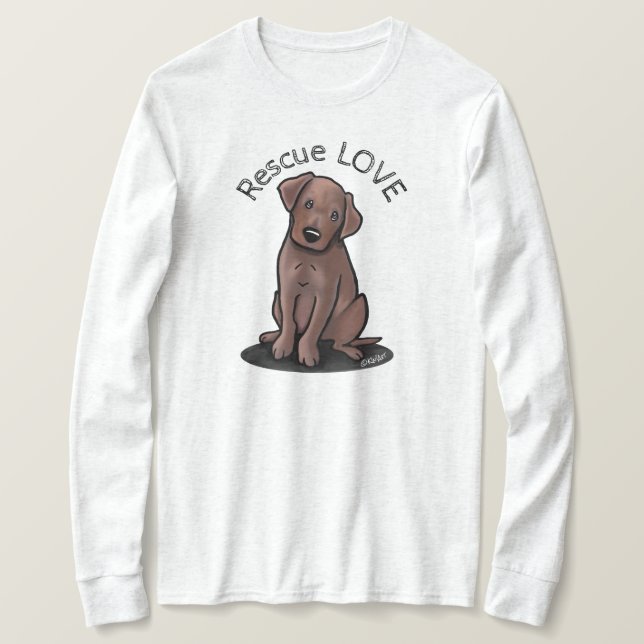 T-Shirt Chien Labradors Chocolat (Design devant)