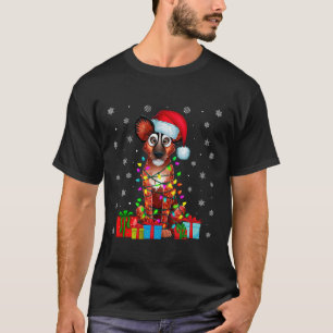T-shirt Chien laide Noël éclaire Santa Hat Chien africain 
