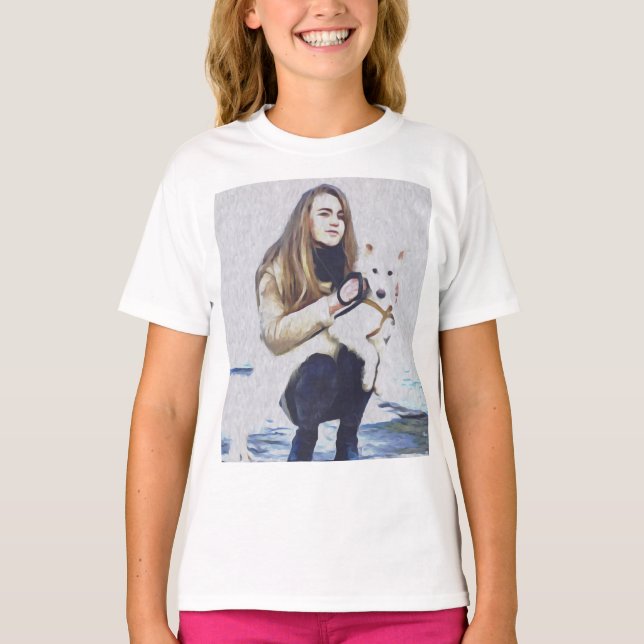 T-shirt Chien, Laïka, Animaux (Devant)