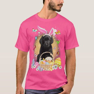 T-shirt Chien Lapin Du Labrador Avec Panier Oeufs De Pâque