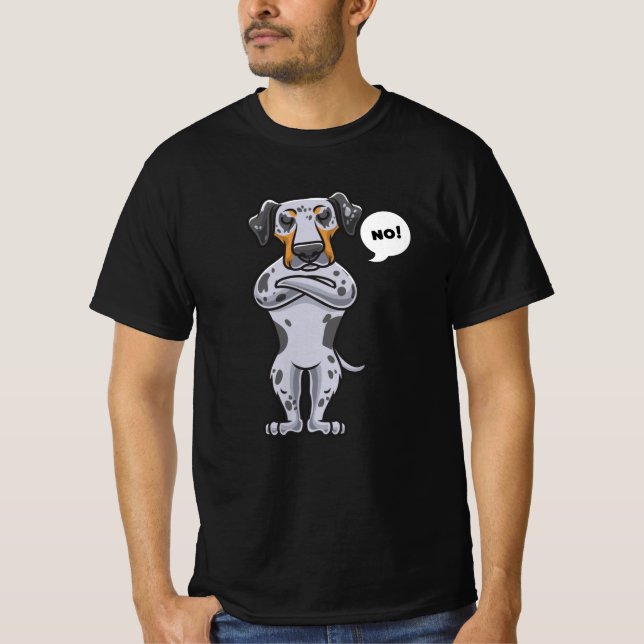 T-shirt Chien léopard de Catahoula têtu drôle (Devant)
