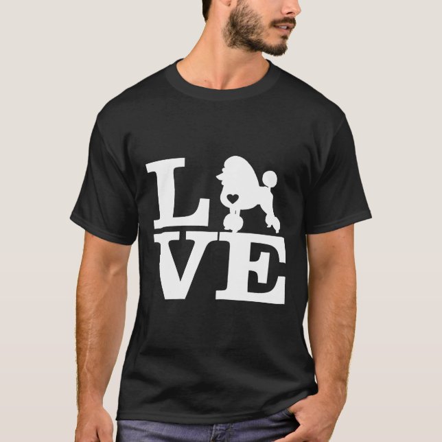 T-shirt Chien Lover, caniche, femelle (Devant)