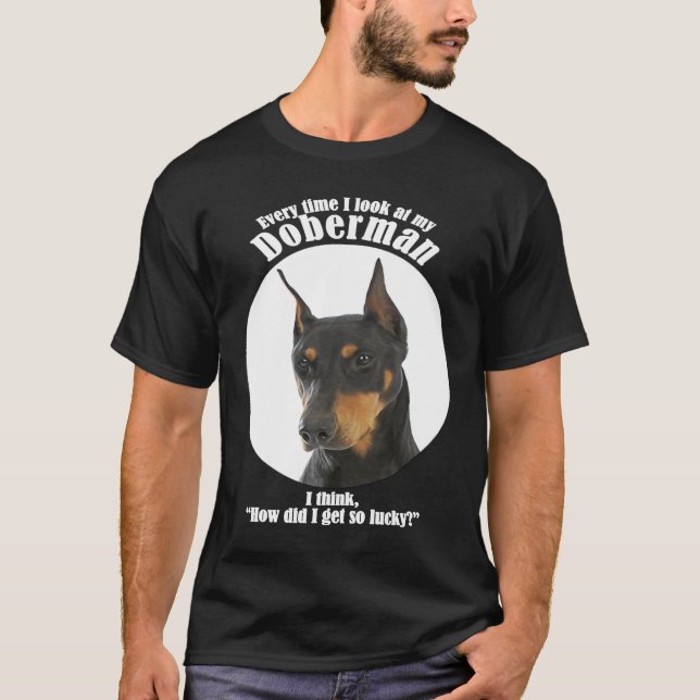 T-shirt chien Lucky Doberman (Devant)